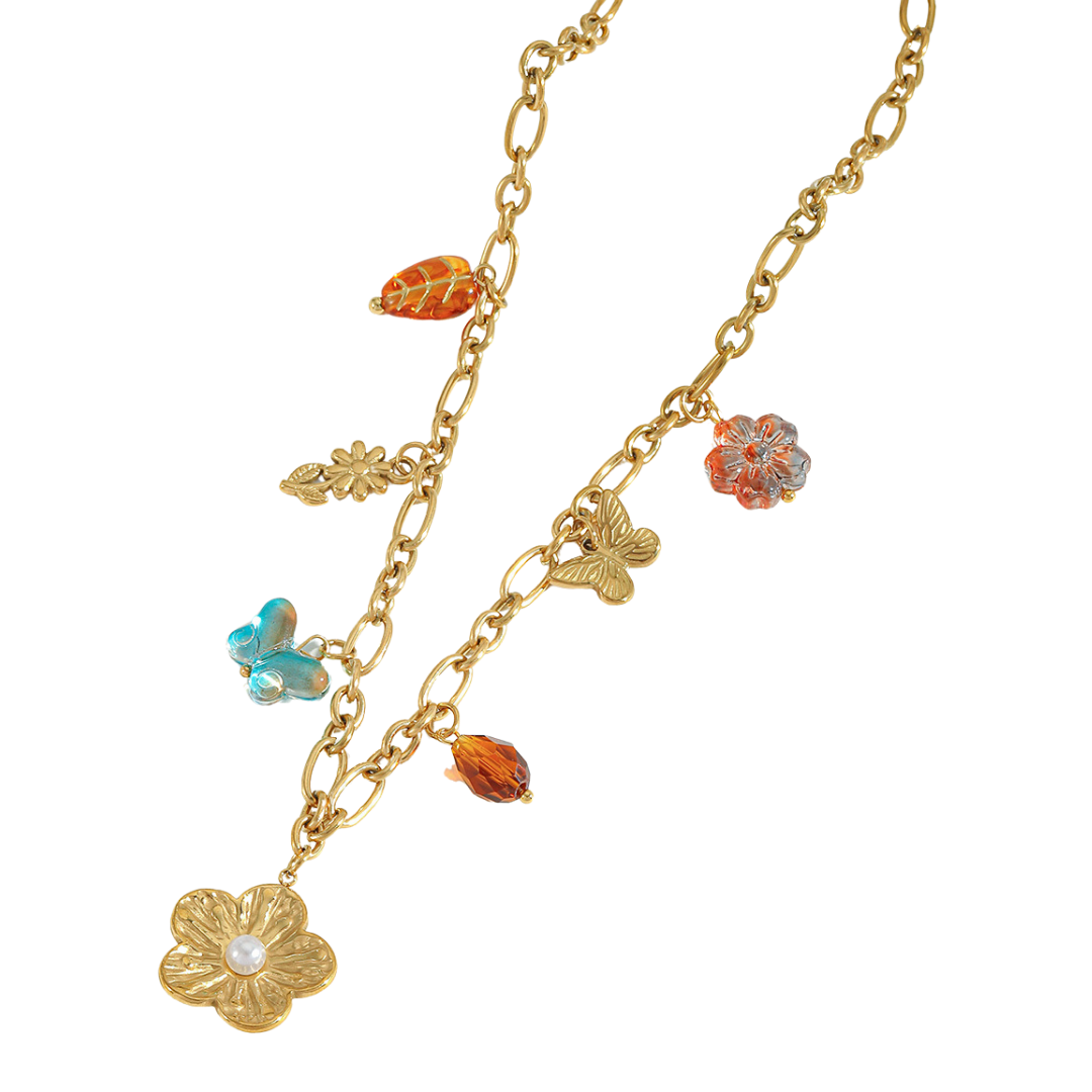 Wanderlust Charm Necklace - Tarnished Resistant