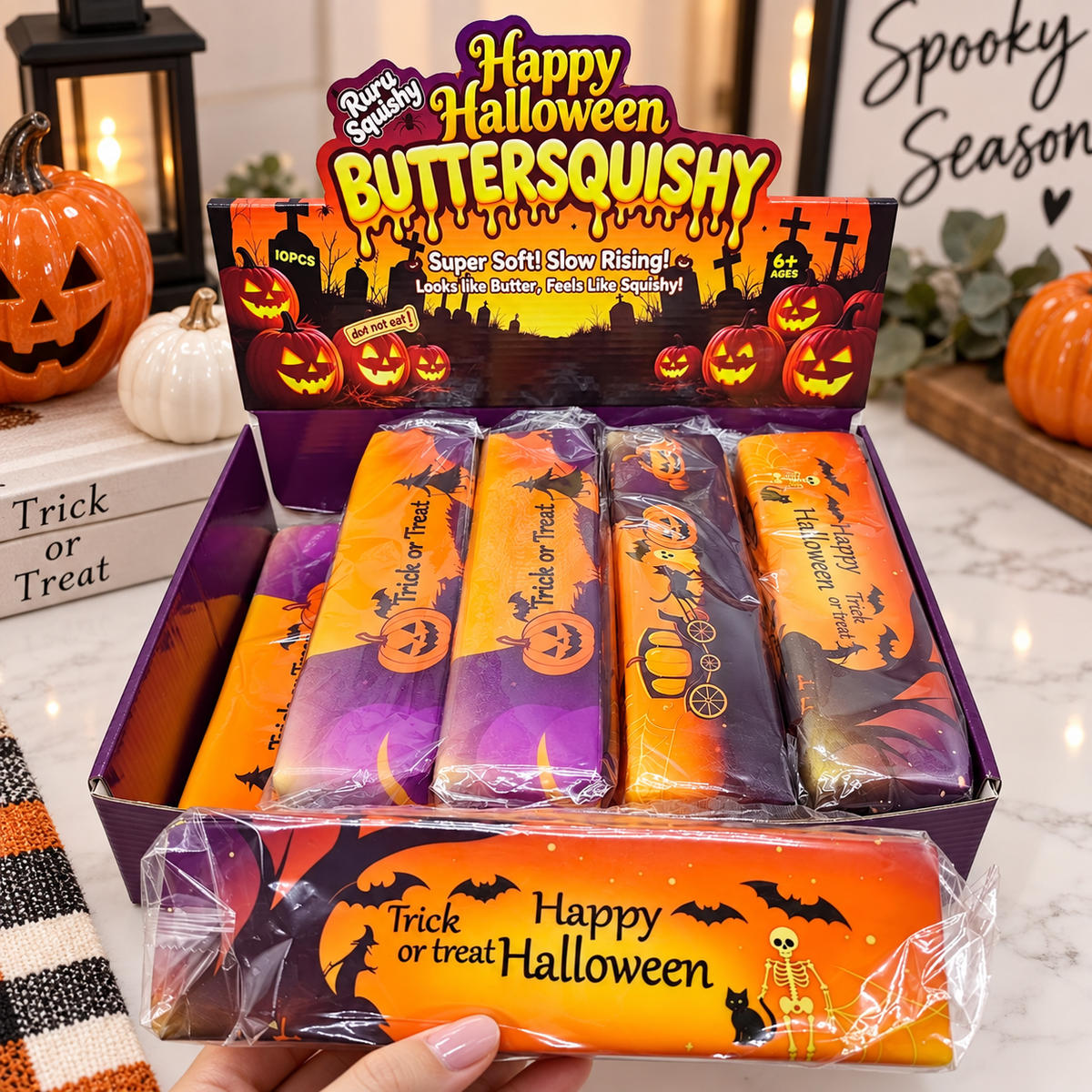 Halloween Butter Squishy โ Soft Squeeze Fidget Toy (6 Styles)