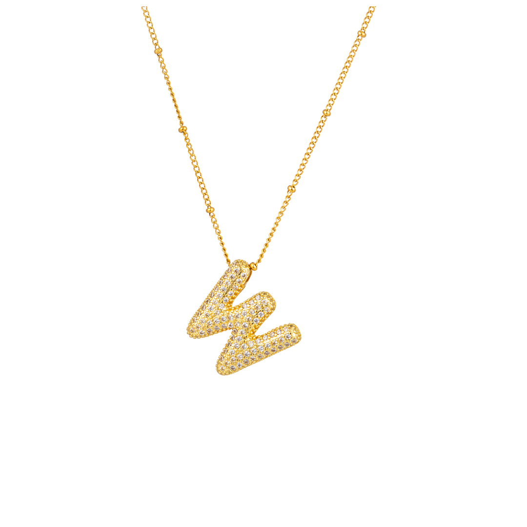 Paved Initial Necklace - Tarnished Resistant