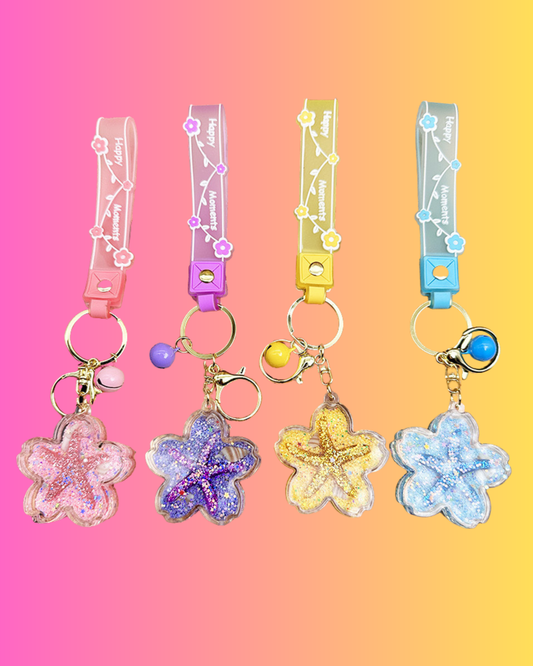 Starfish Glitter Bag Charms / Keychains ( 4 Colors )