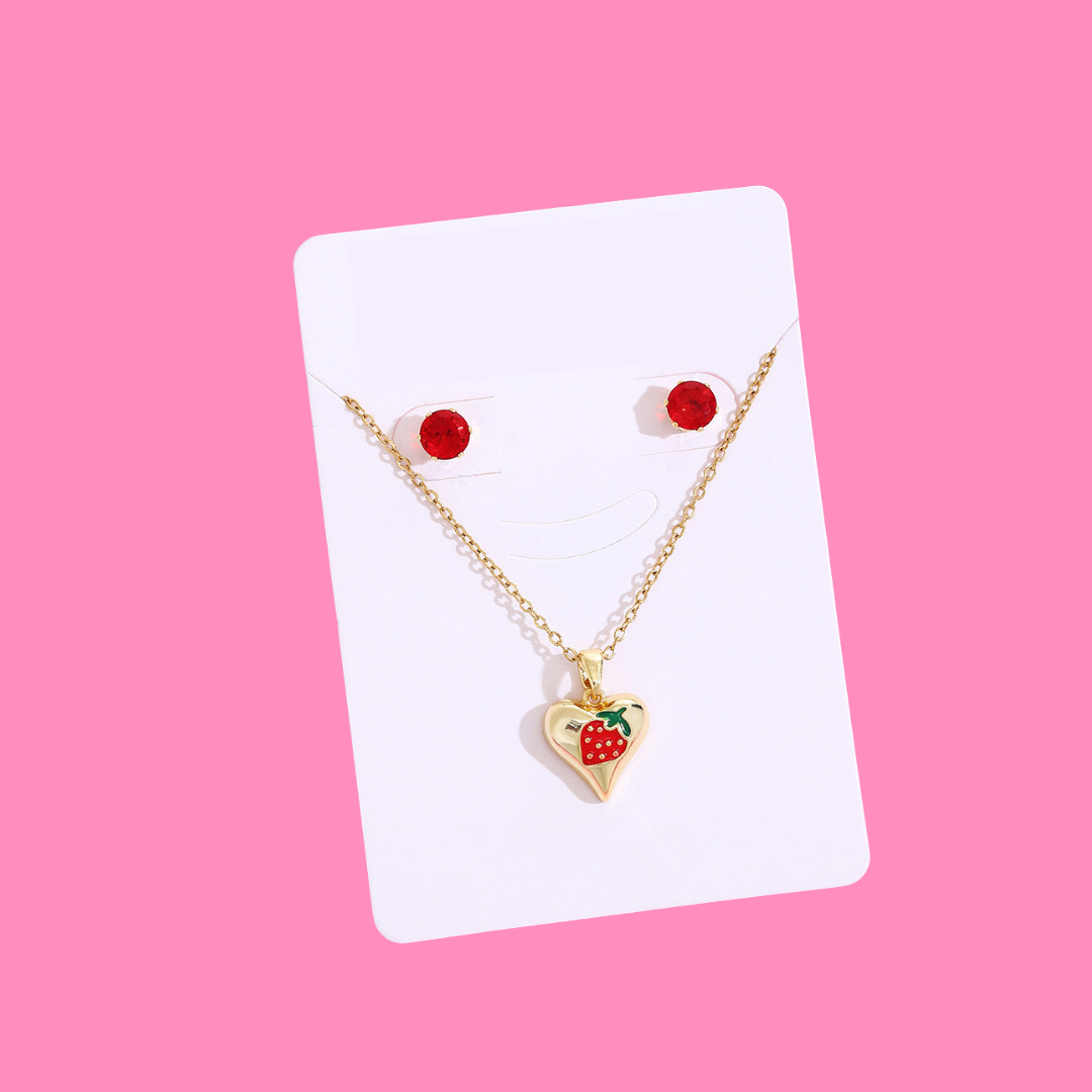 Strawberry Necklace Set