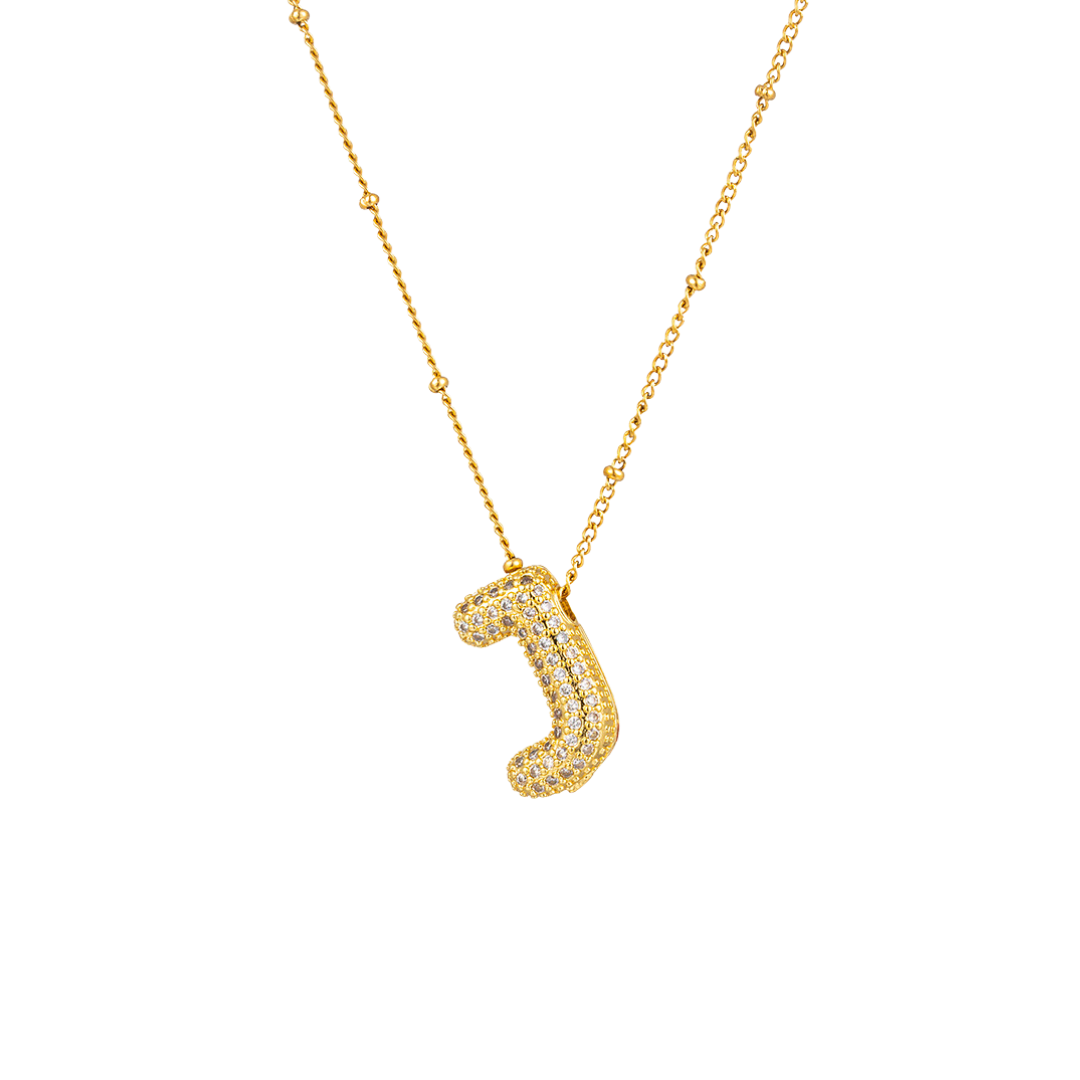 Paved Initial Necklace - Tarnished Resistant
