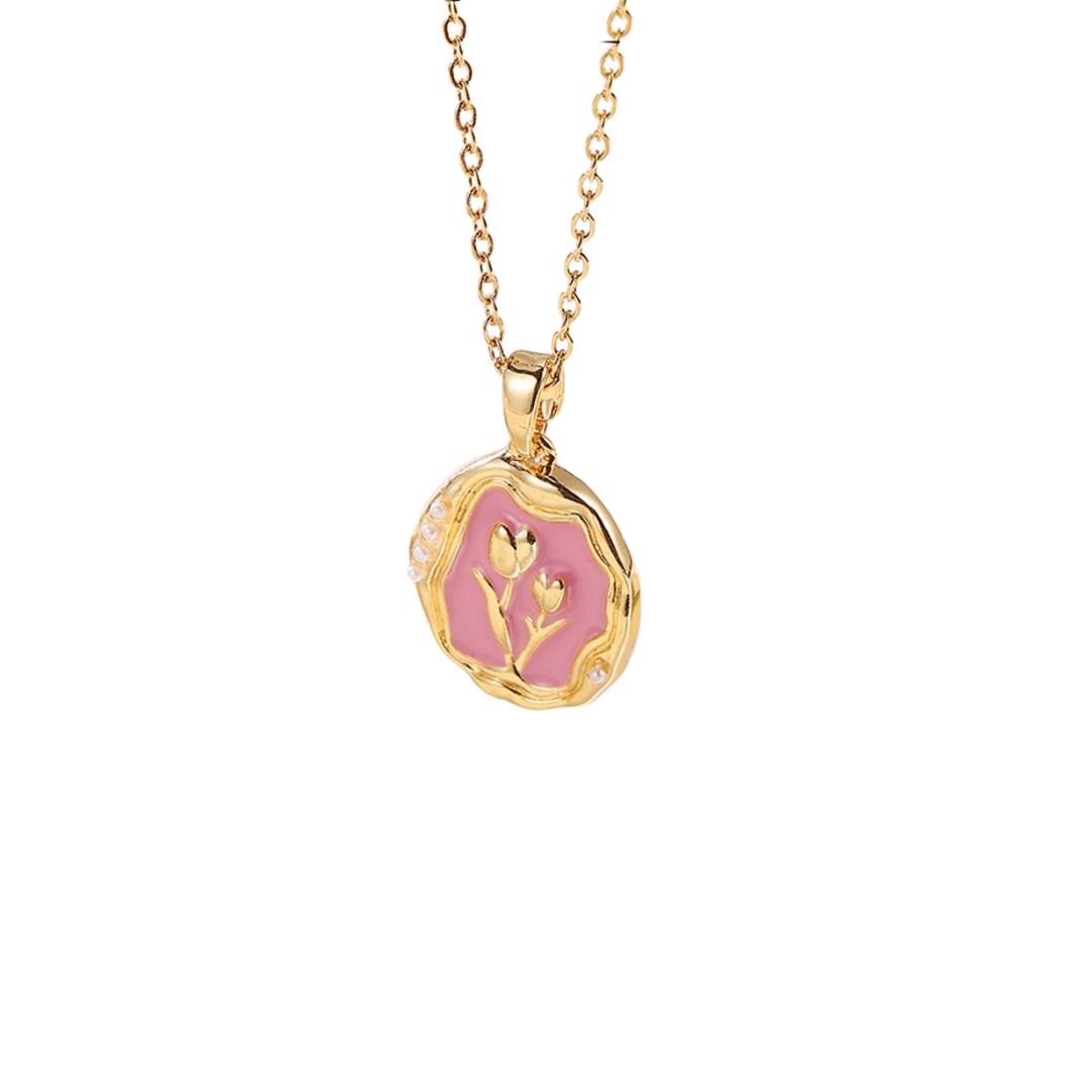 Rosy Bloom Necklace ( Non-Tarnish)