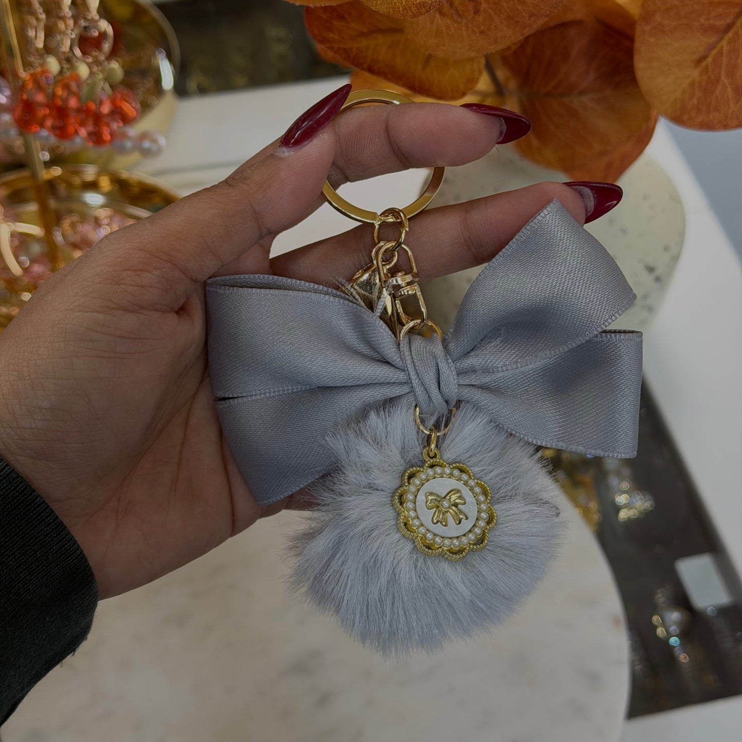 Fluffy Bow Bag Charms