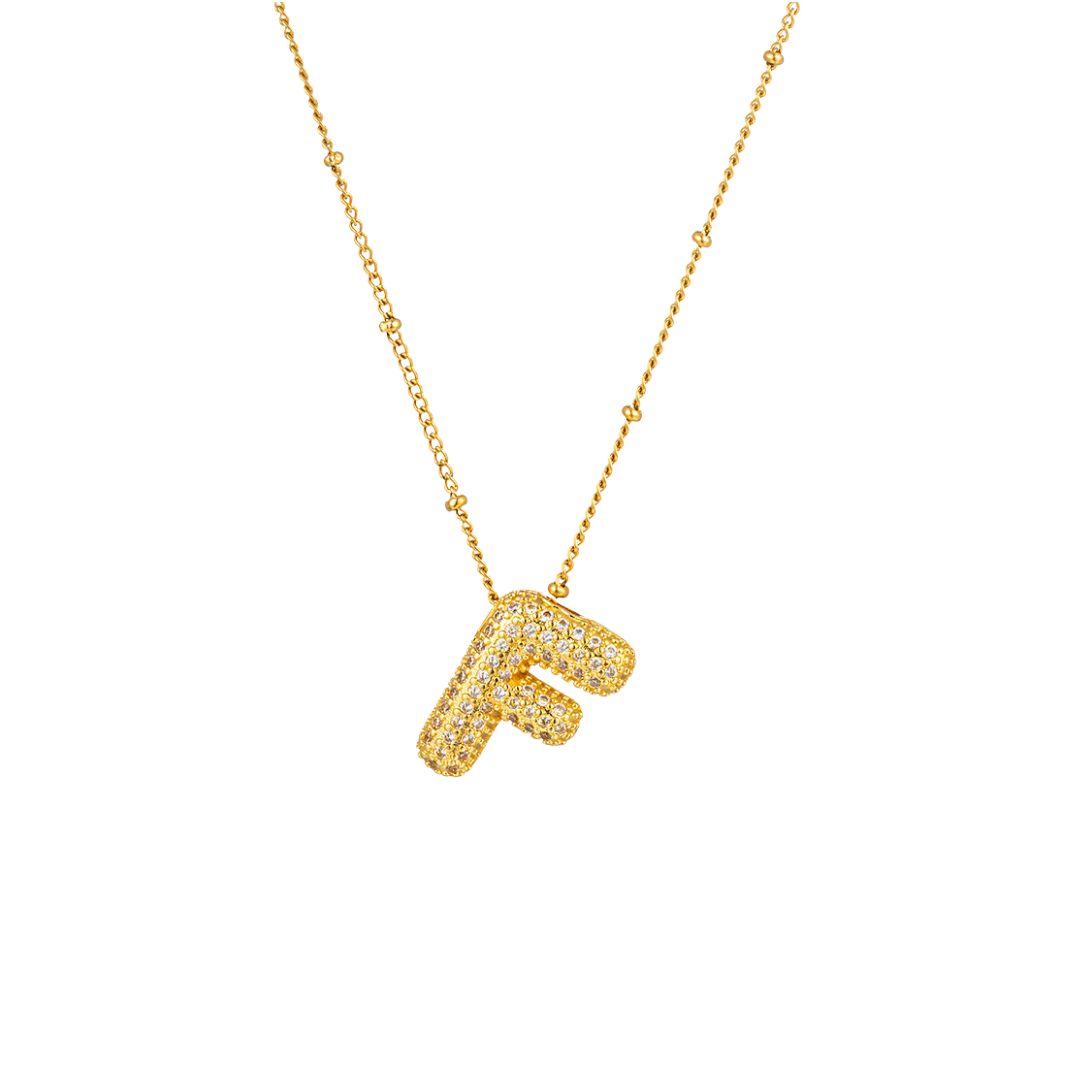 Paved Initial Necklace - Tarnished Resistant