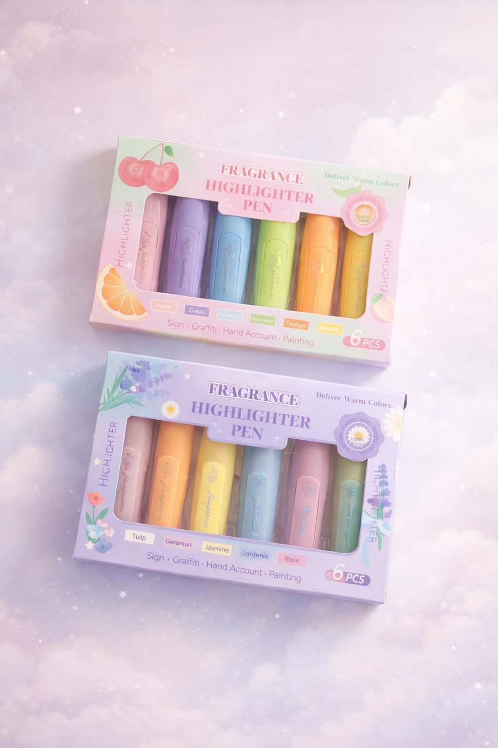 Scented Highlighters ( 2 Styles ) - 6pcs Set