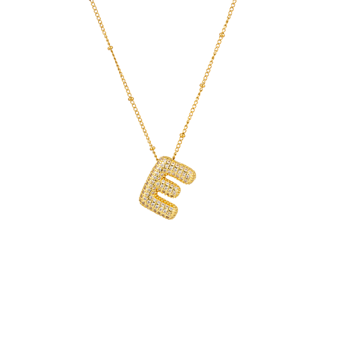 Paved Initial Necklace - Tarnished Resistant