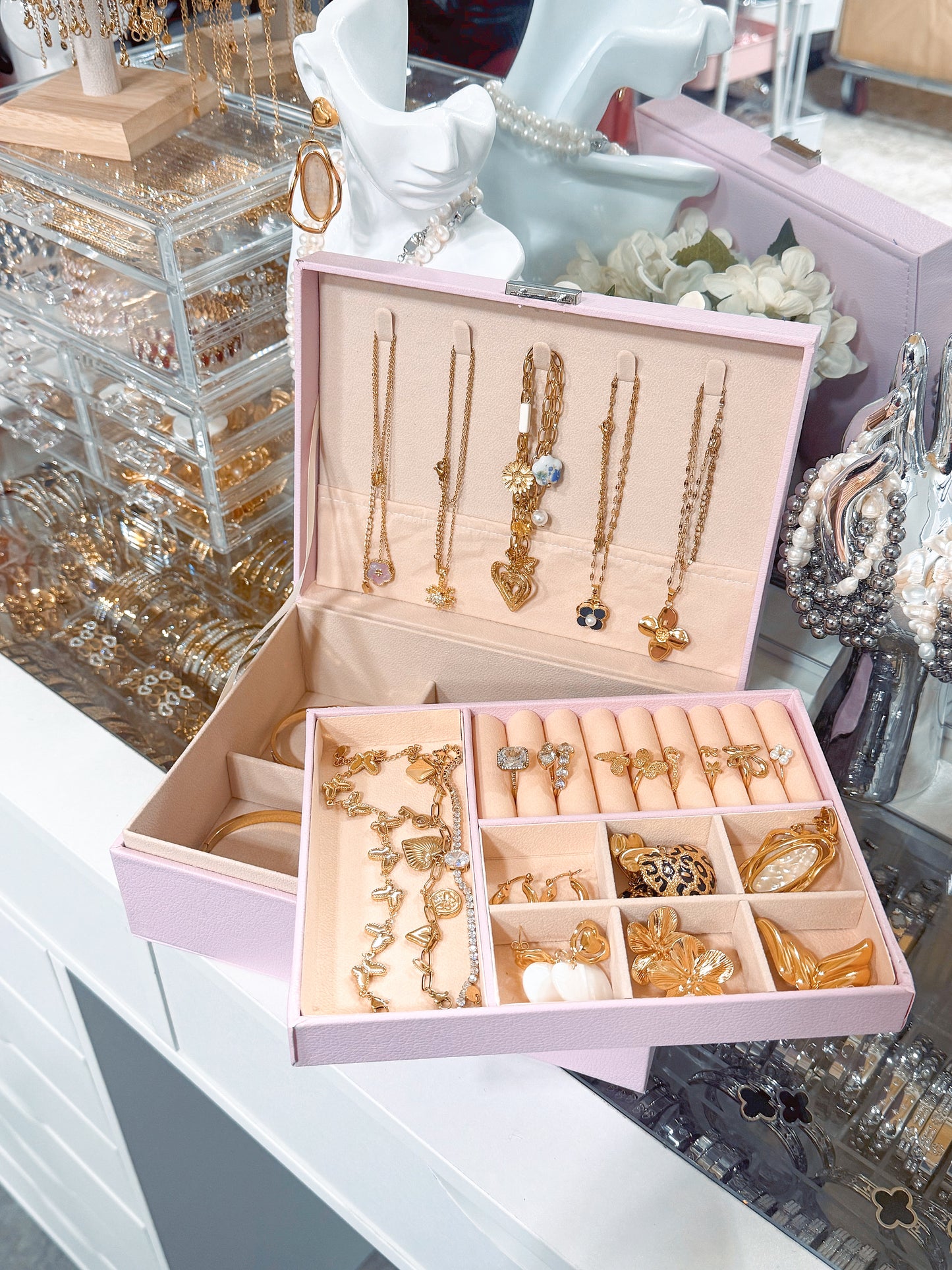 Double Layer Jewelry Box Organizer
