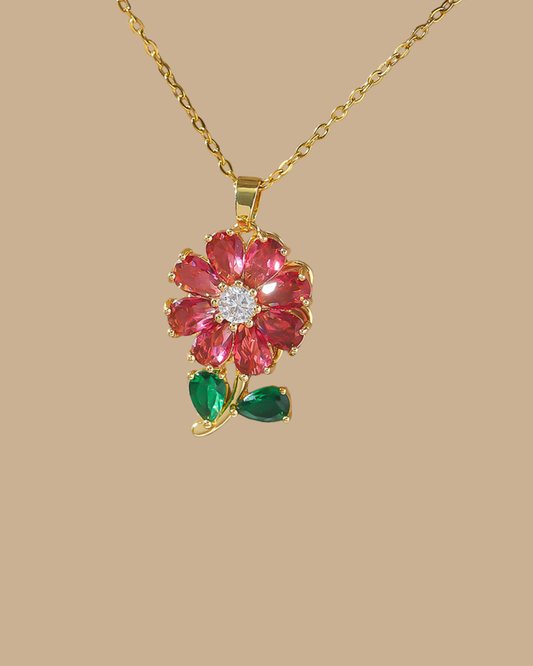 Ruby Flower Necklace
