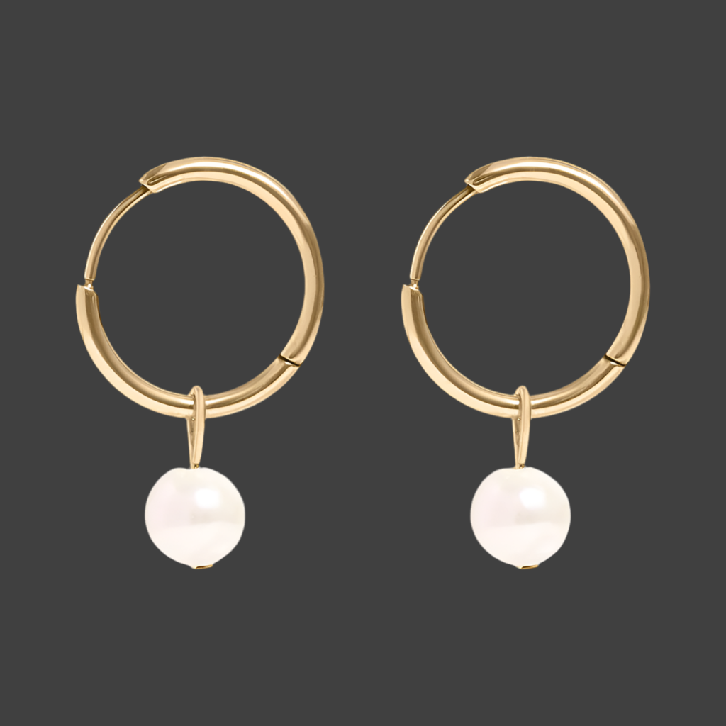 Classic Pearl Hoops Earrings