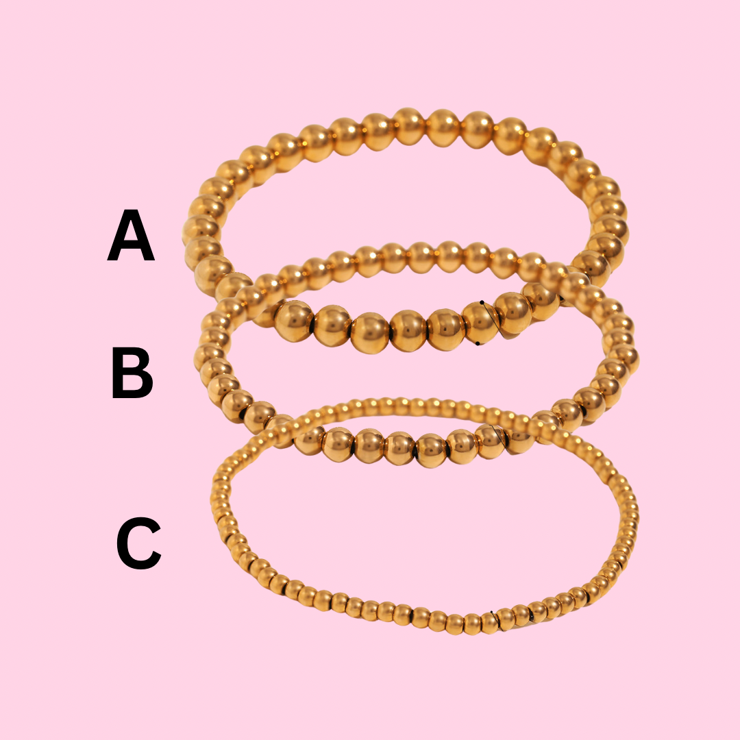 Gold Beaded Bracelet - Tarnished Resistant