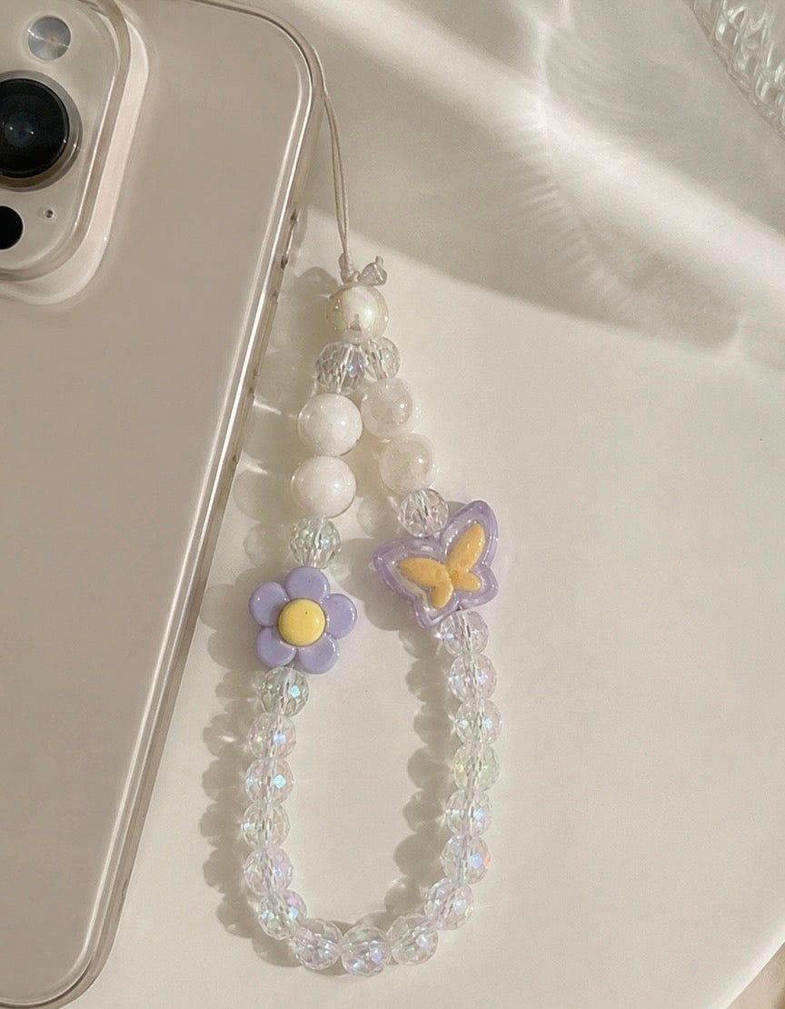 Lilac Butterfly Phone Strap