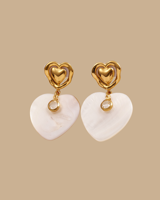 Heart Of Pearl Earrings