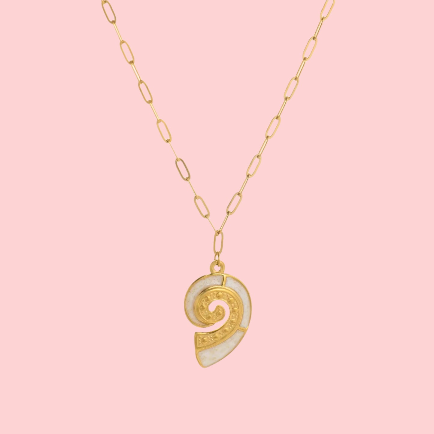 Swirl Shell Necklace - Tarnished Resistant