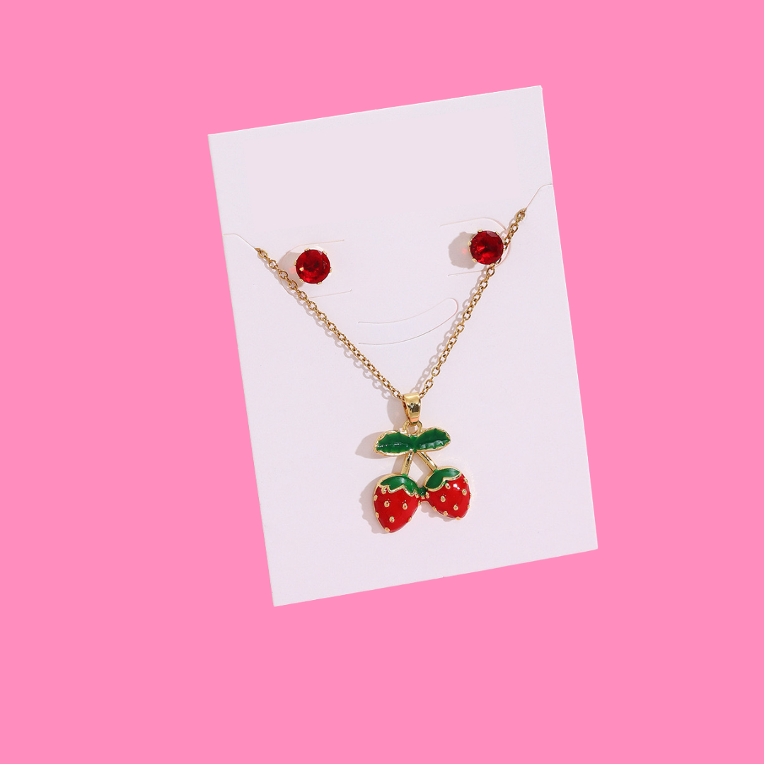 Strawberries Necklace Set