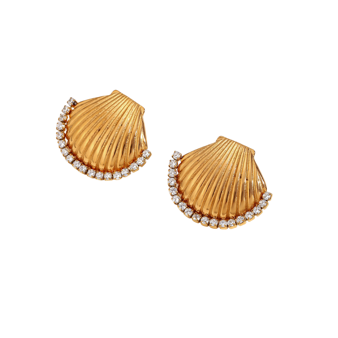 Bora Bora Shell Earrings - Tarnished Resistant