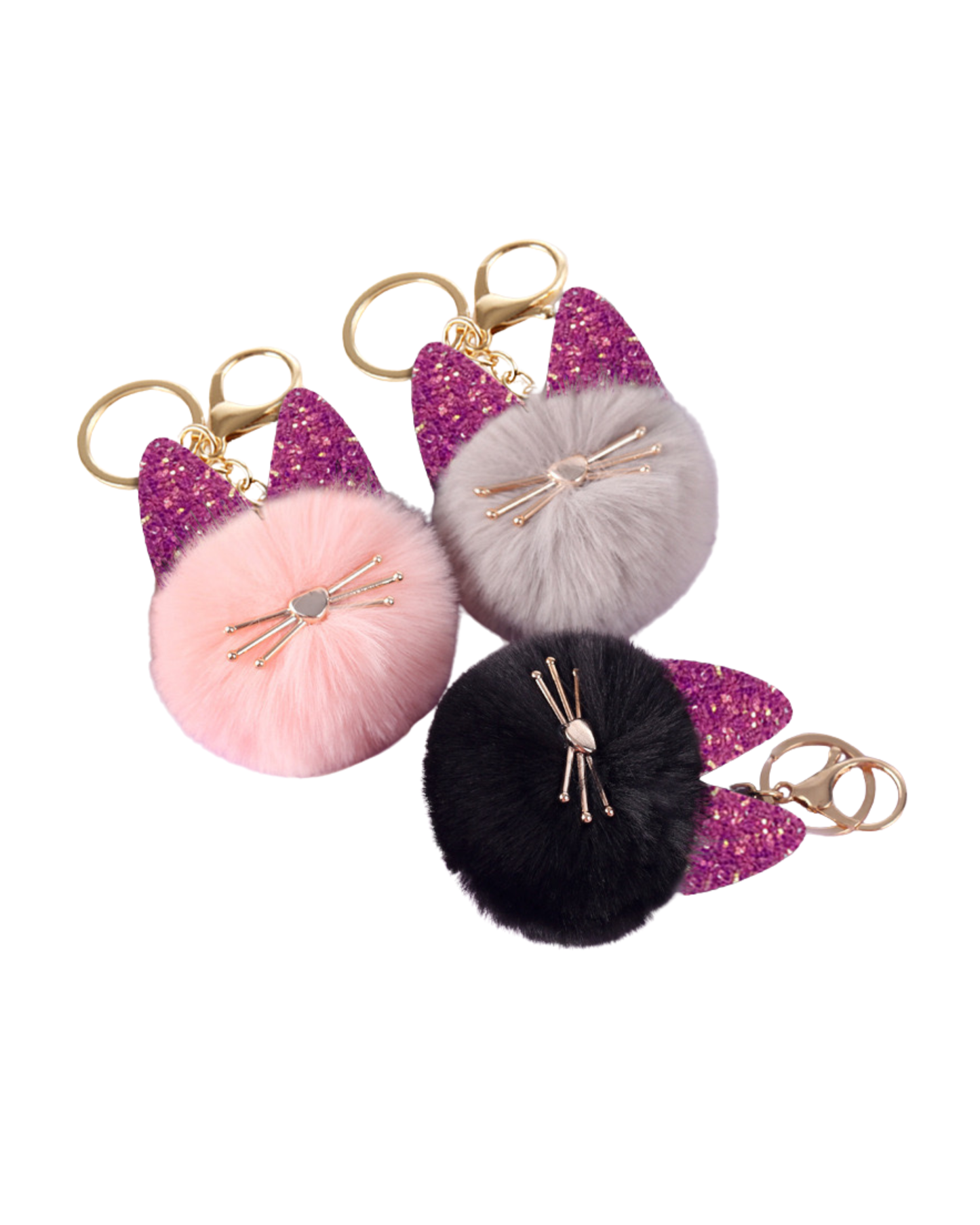 Purrfect Pom Bag Charms  ( 3 Colors )