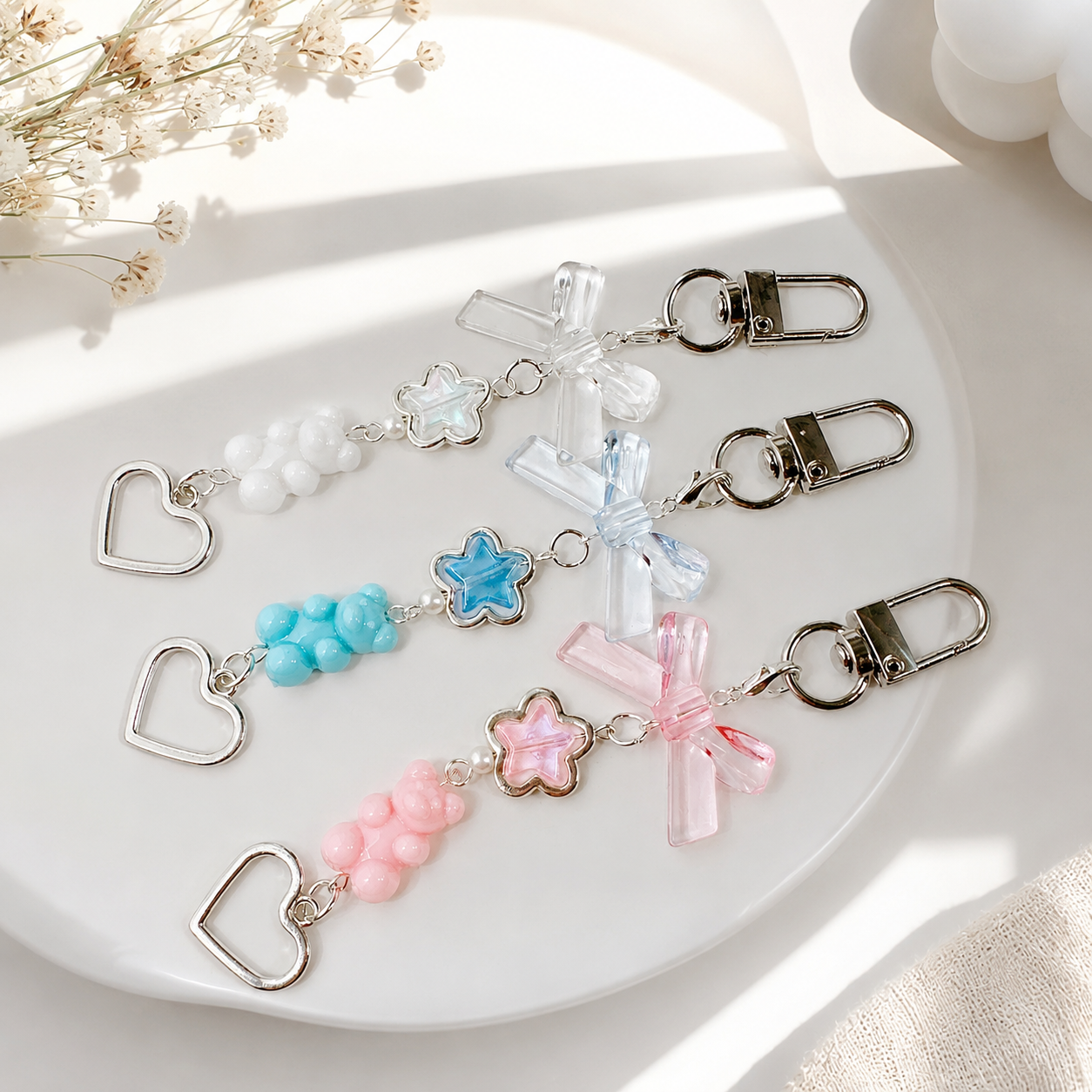 Teddy Heart Bag Charm