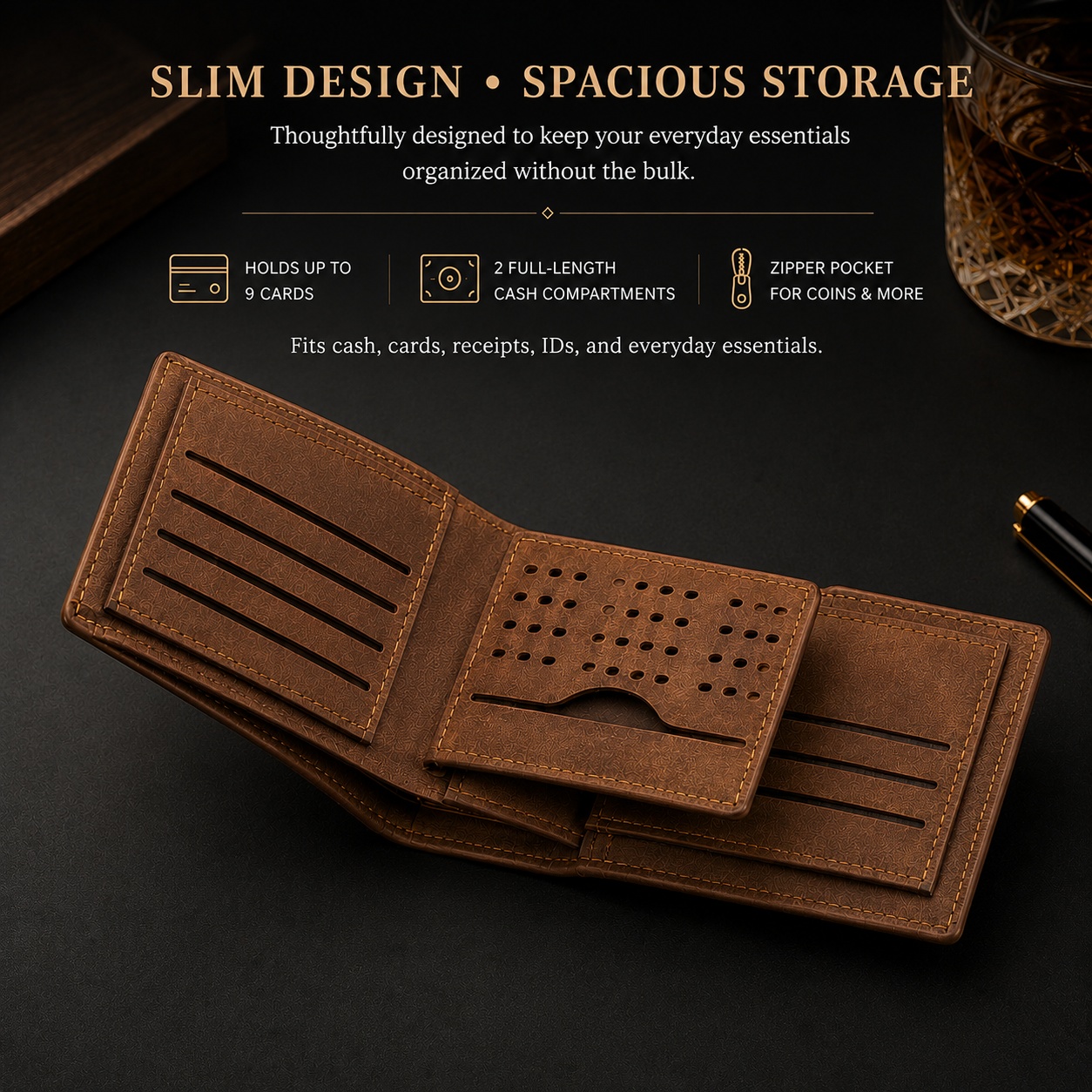 Classic Men's Trifold Wallet ( 2 colors available)