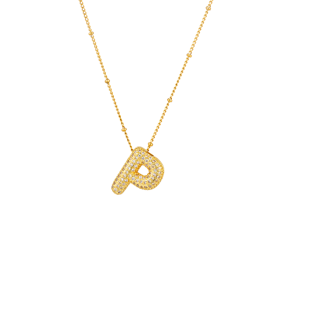 Paved Initial Necklace - Tarnished Resistant