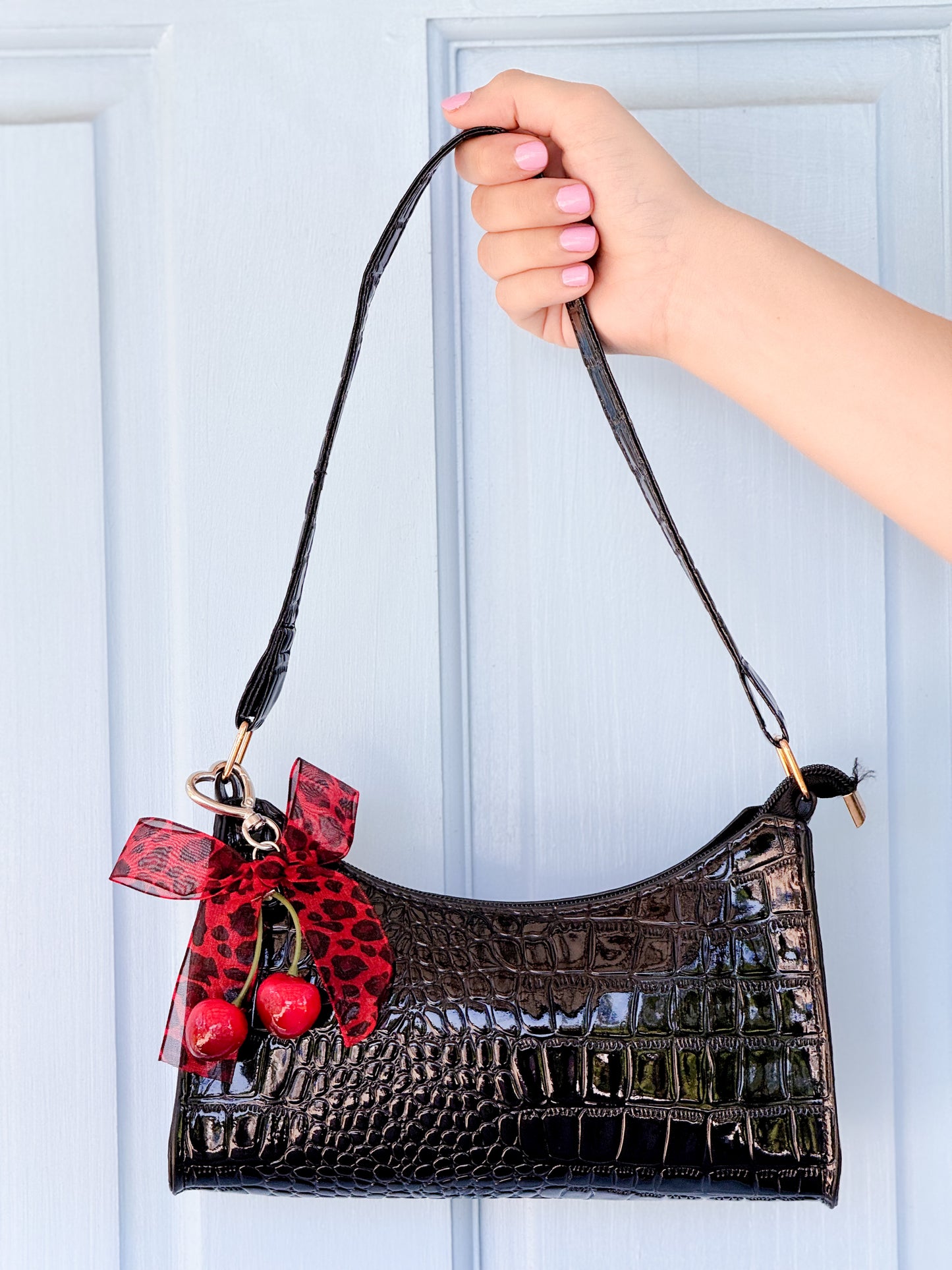 Cherry Bow Bag Charms