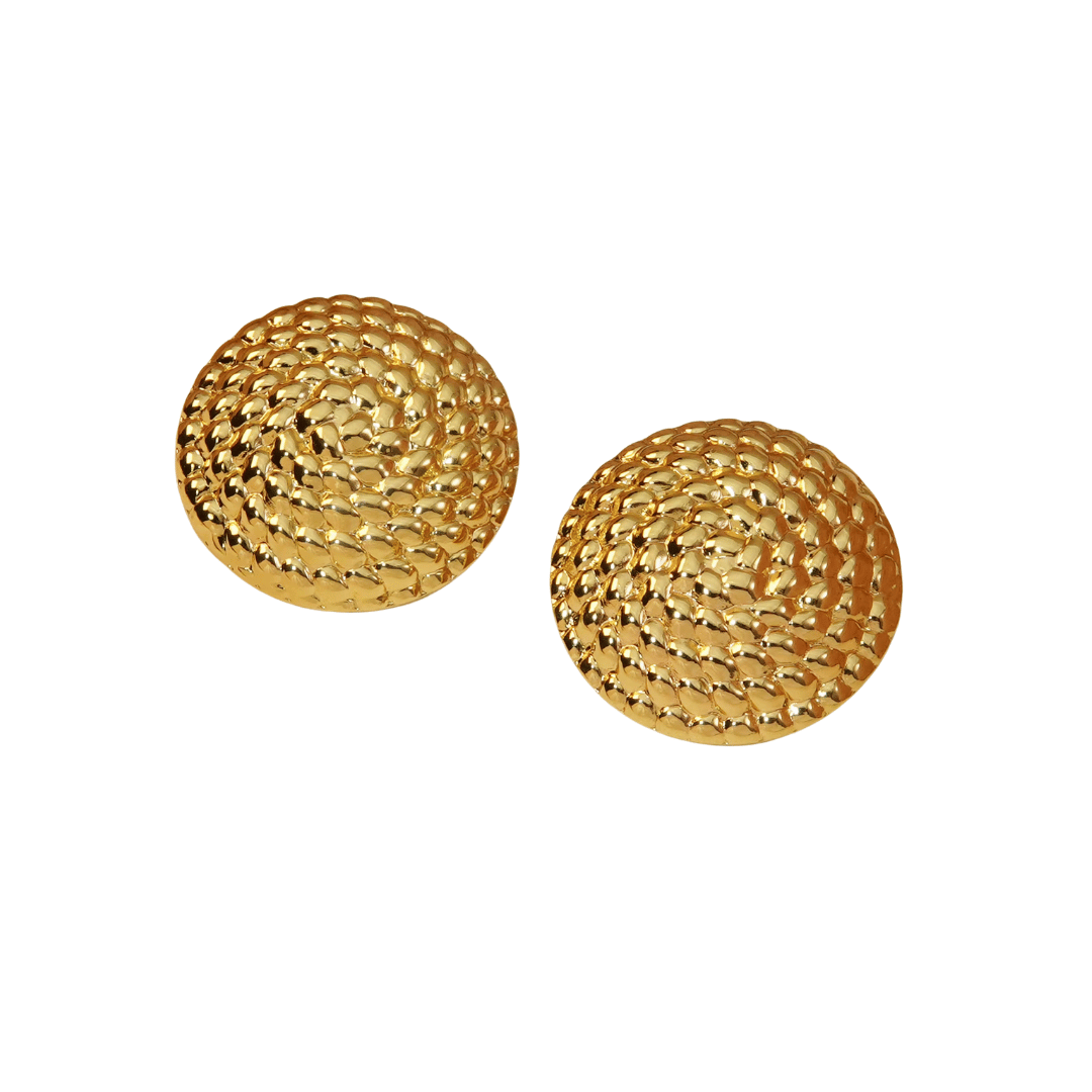 Golden Swirl Stud Earrings