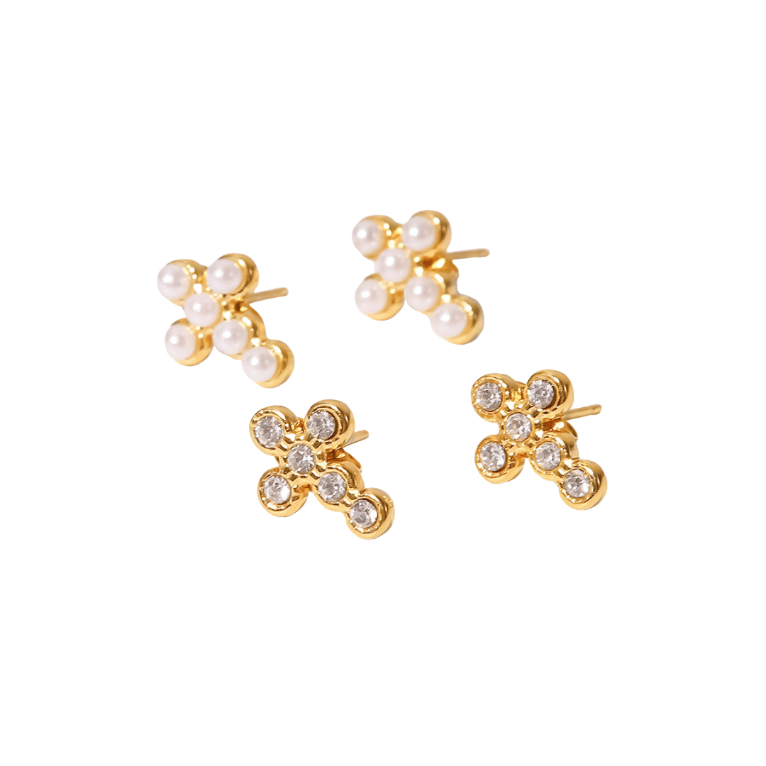 Cross Stud Earrings ( 2 Styles )