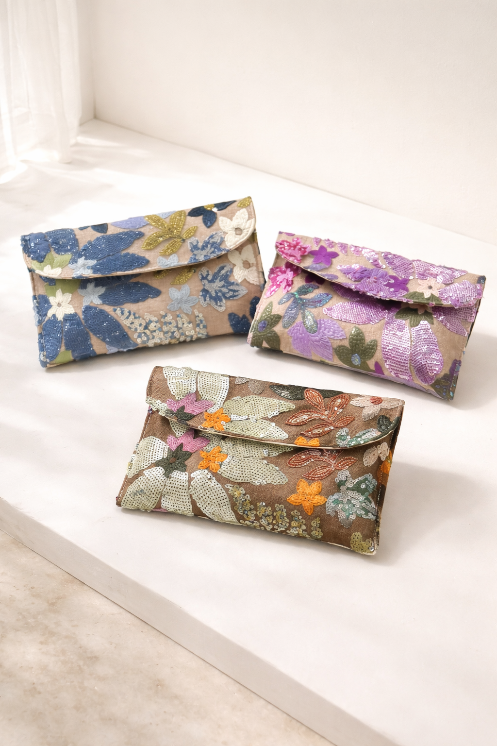 Luna Sequin Envelope Clutch