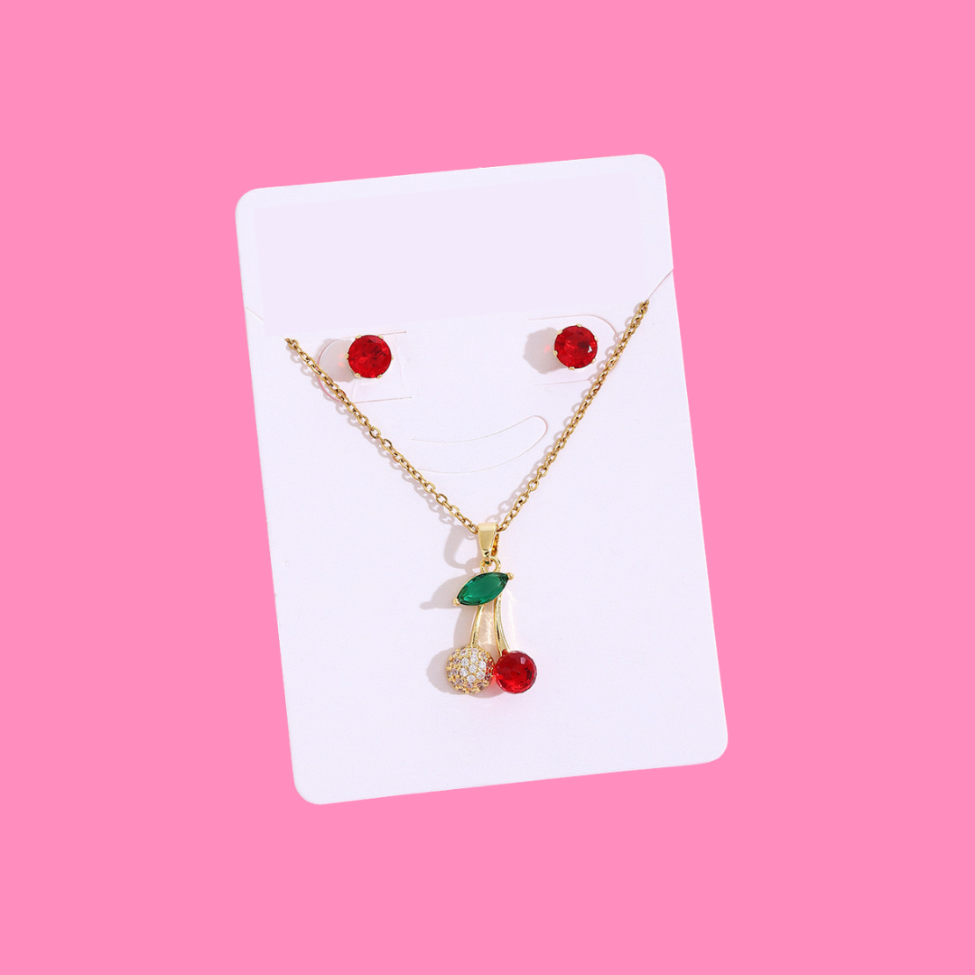 Zircon Cherry Necklace Set