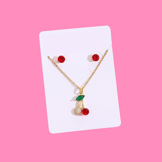 Zircon Cherry Necklace Set
