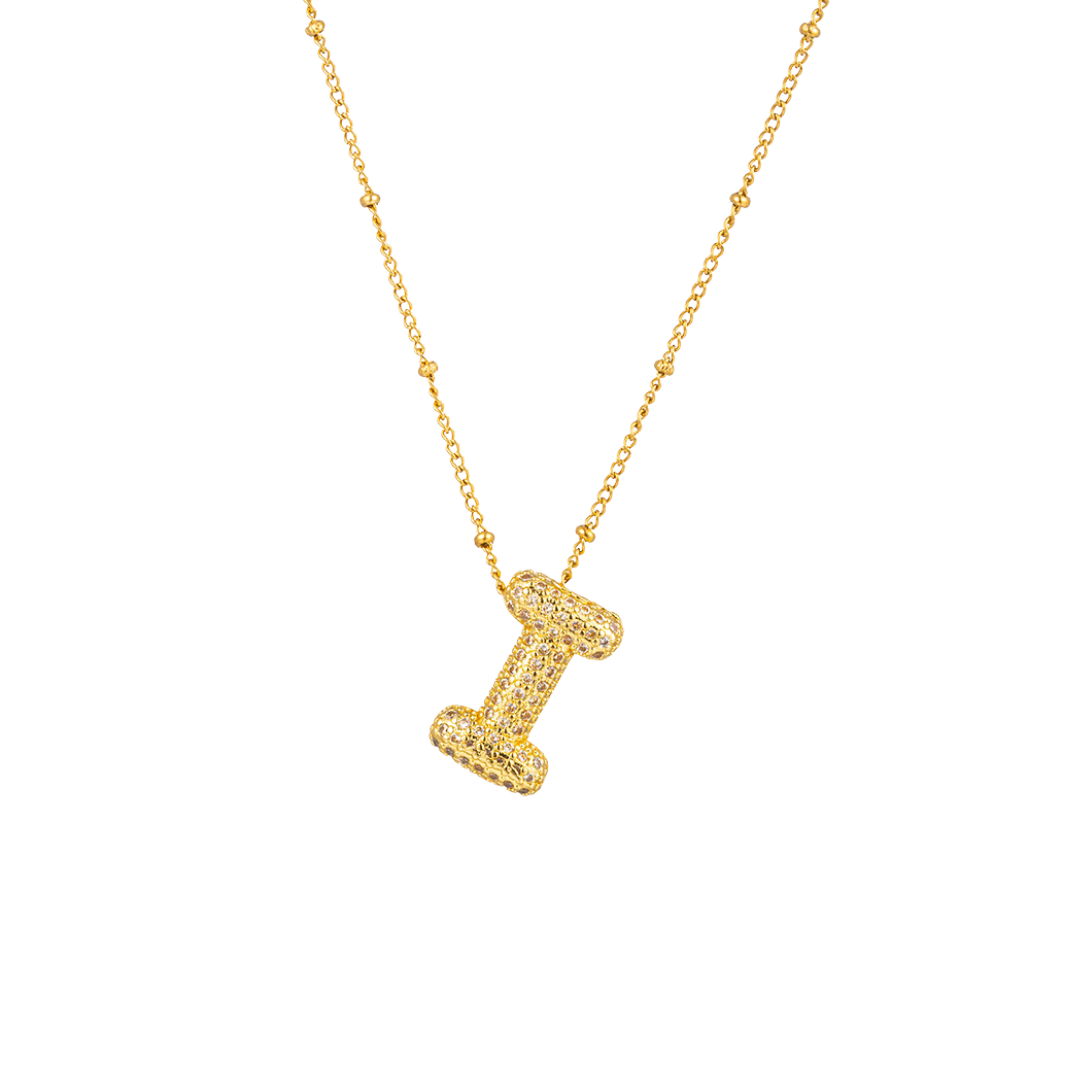 Paved Initial Necklace - Tarnished Resistant