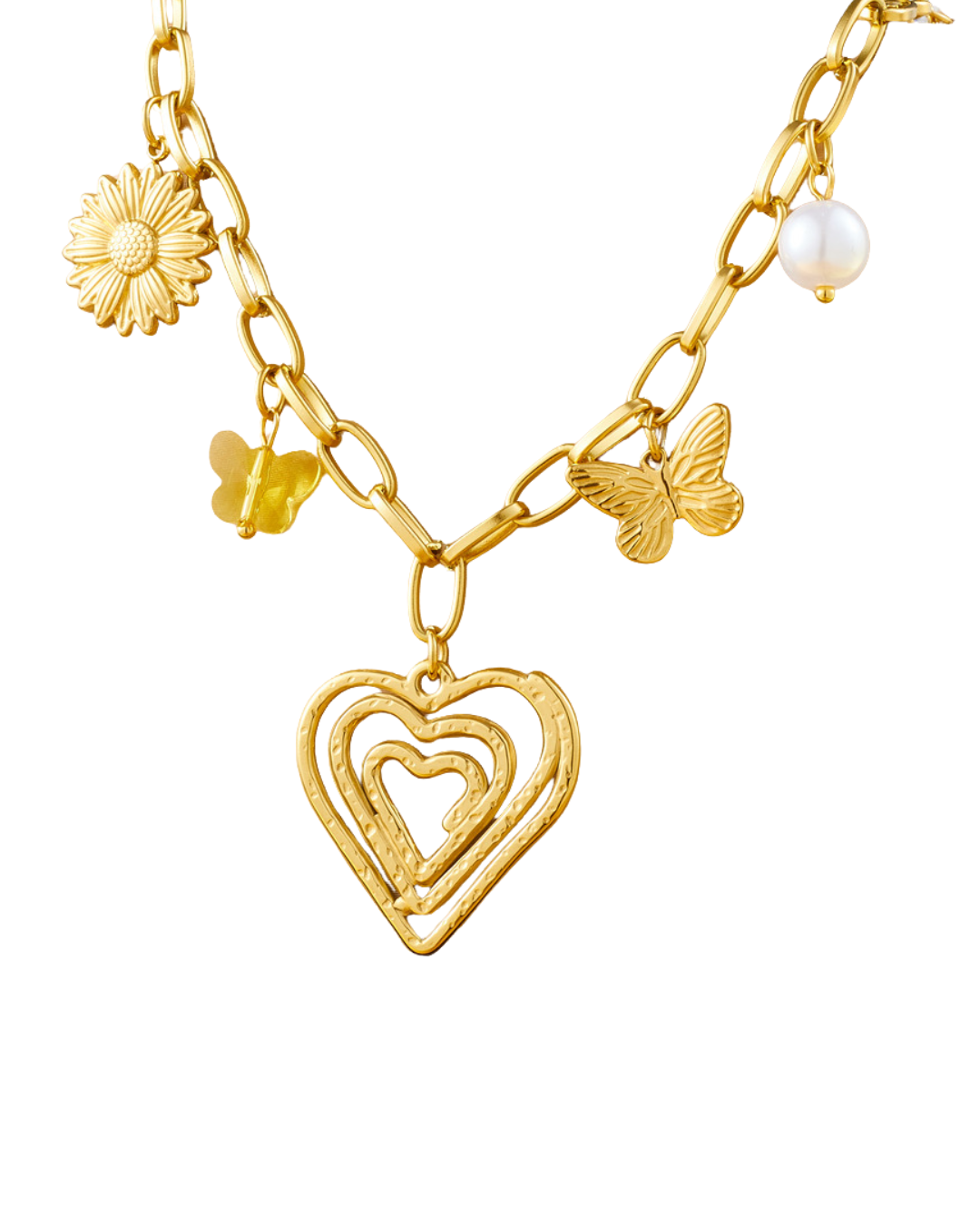 Mixed Charm Heart Necklace