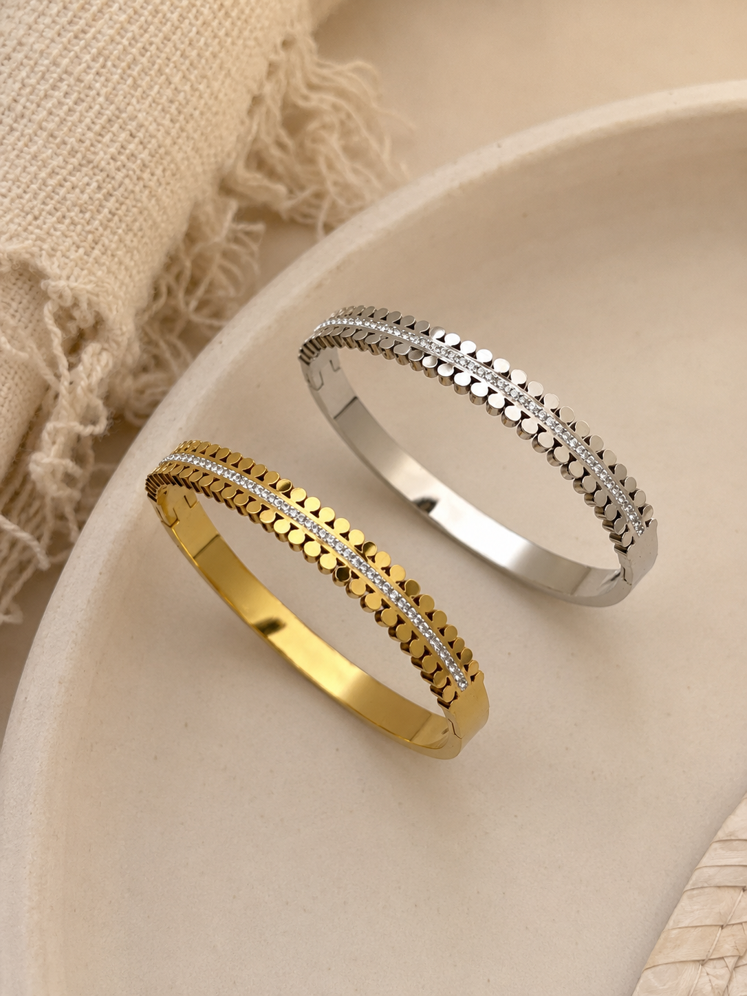 Scalloped Edge Bangle |Tarnish Resistant