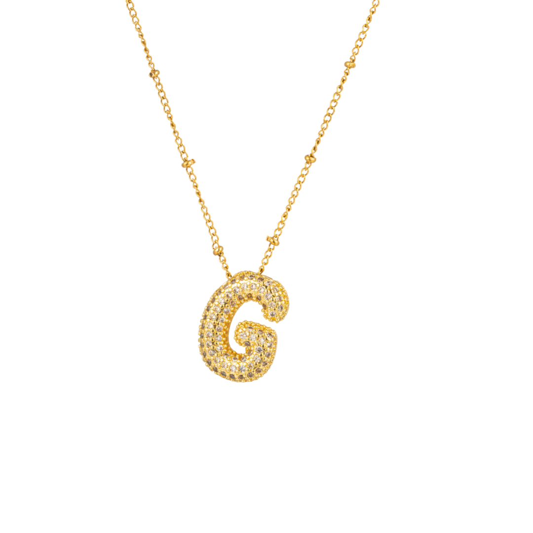Paved Initial Necklace - Tarnished Resistant