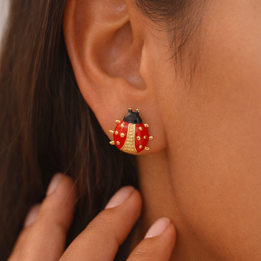 Ladybug Stud Earrings