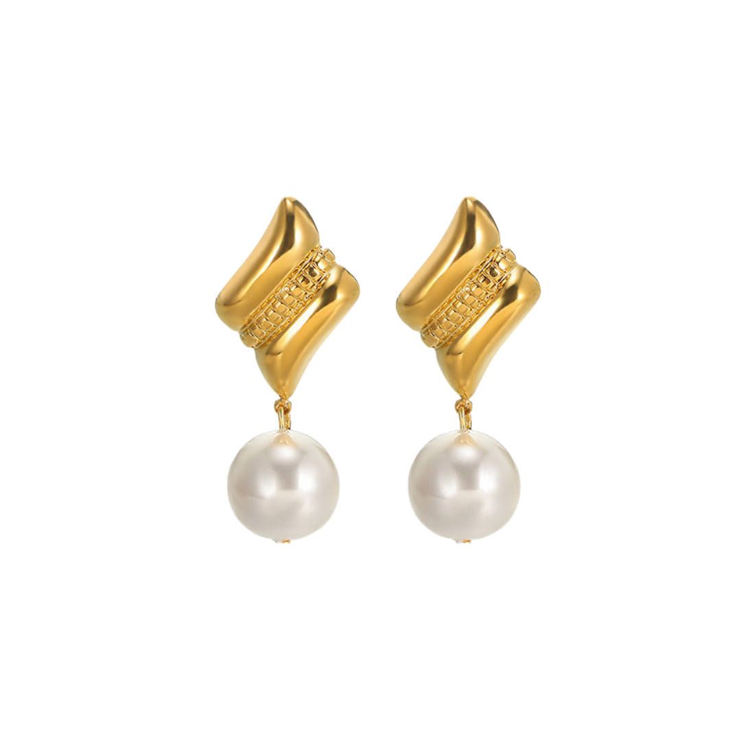Drop Pearl Earrings - Tarnished Resistant | B-141