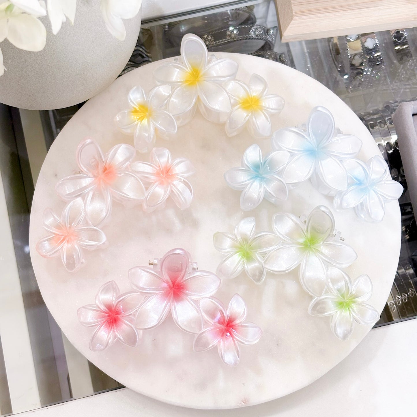 Pearlescent Tropical Claw Clips