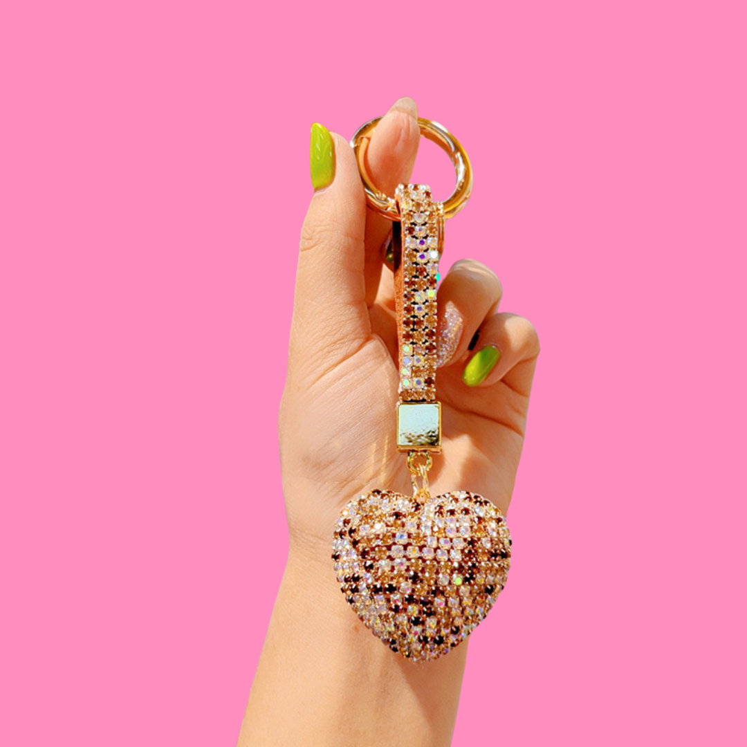 Crystal Heart Bag Charms ( 6 Colors )