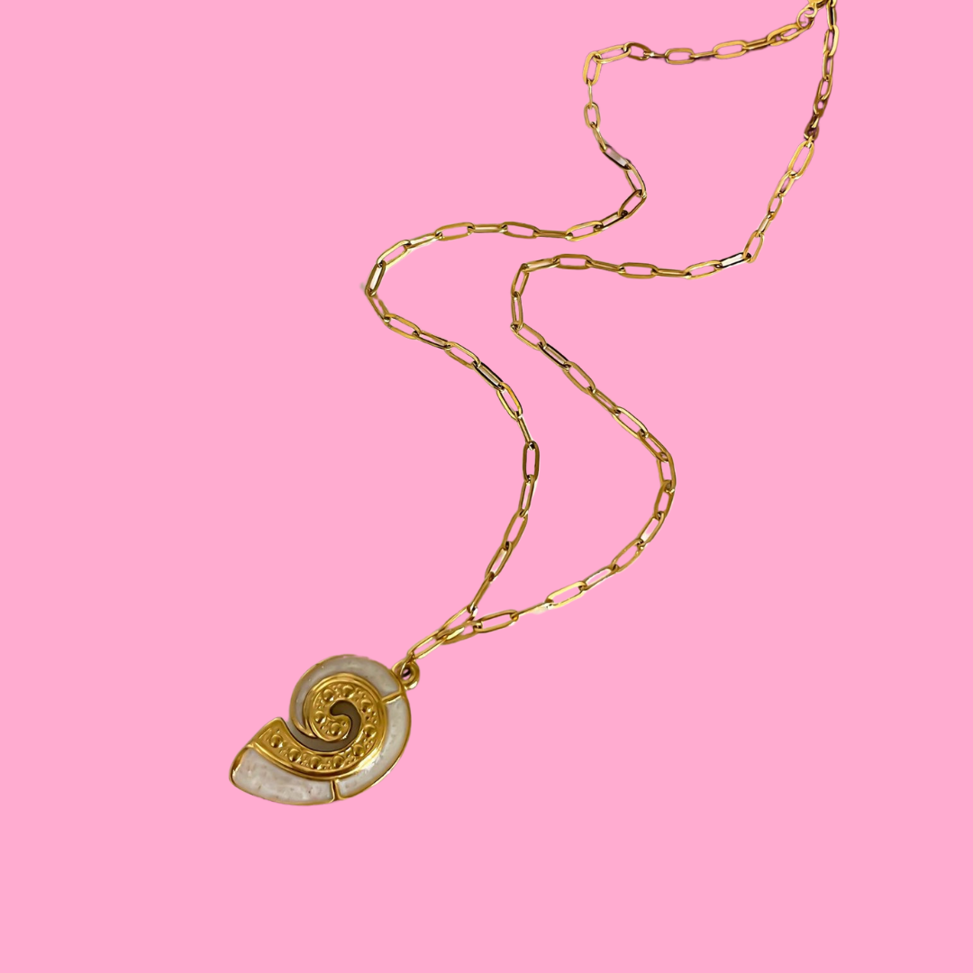 Seashell Paperclip Chain Necklace