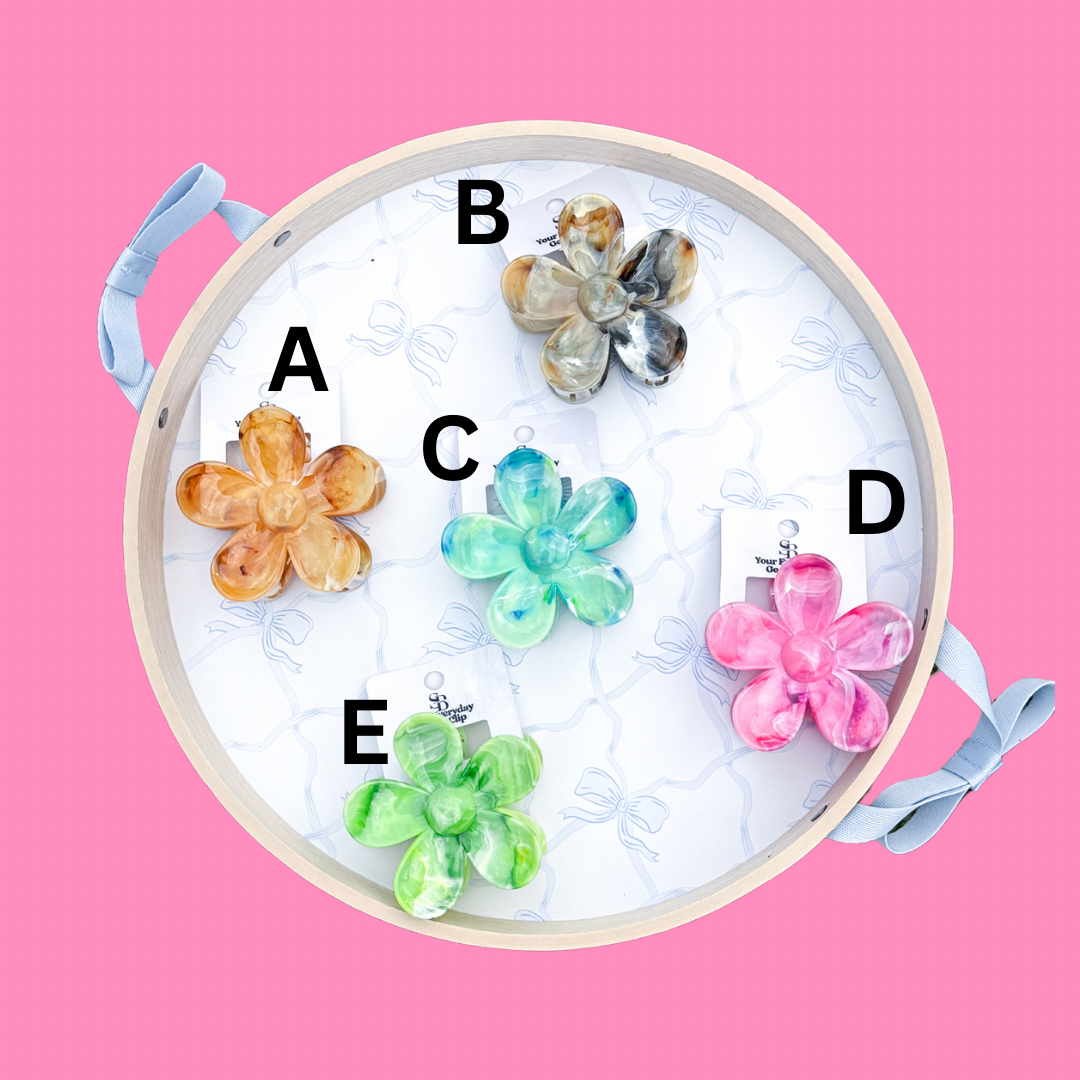 Tie Dye Daisy Hair Clips