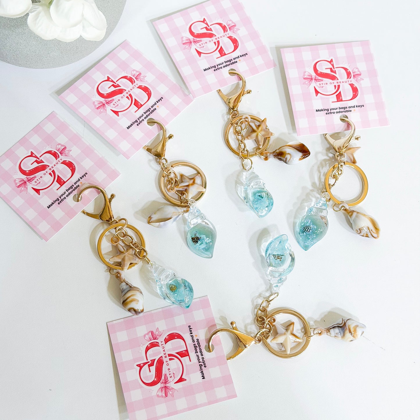 Blue Seashell Bag Charm