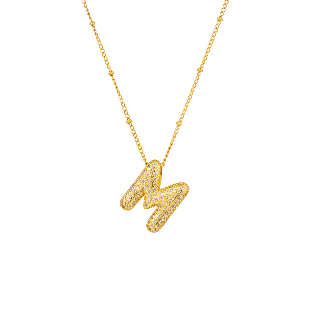 Paved Initial Necklace - Tarnished Resistant