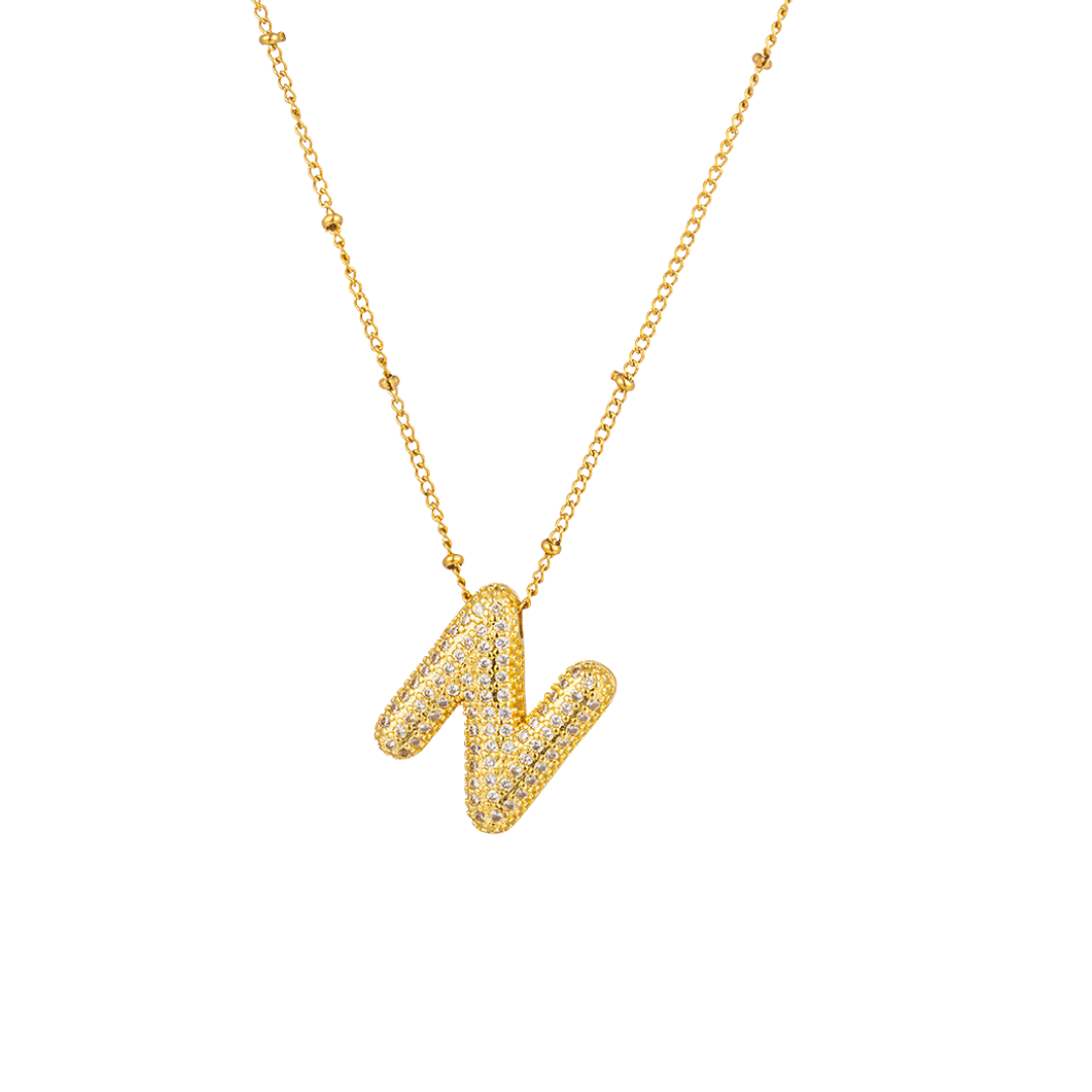 Paved Initial Necklace - Tarnished Resistant