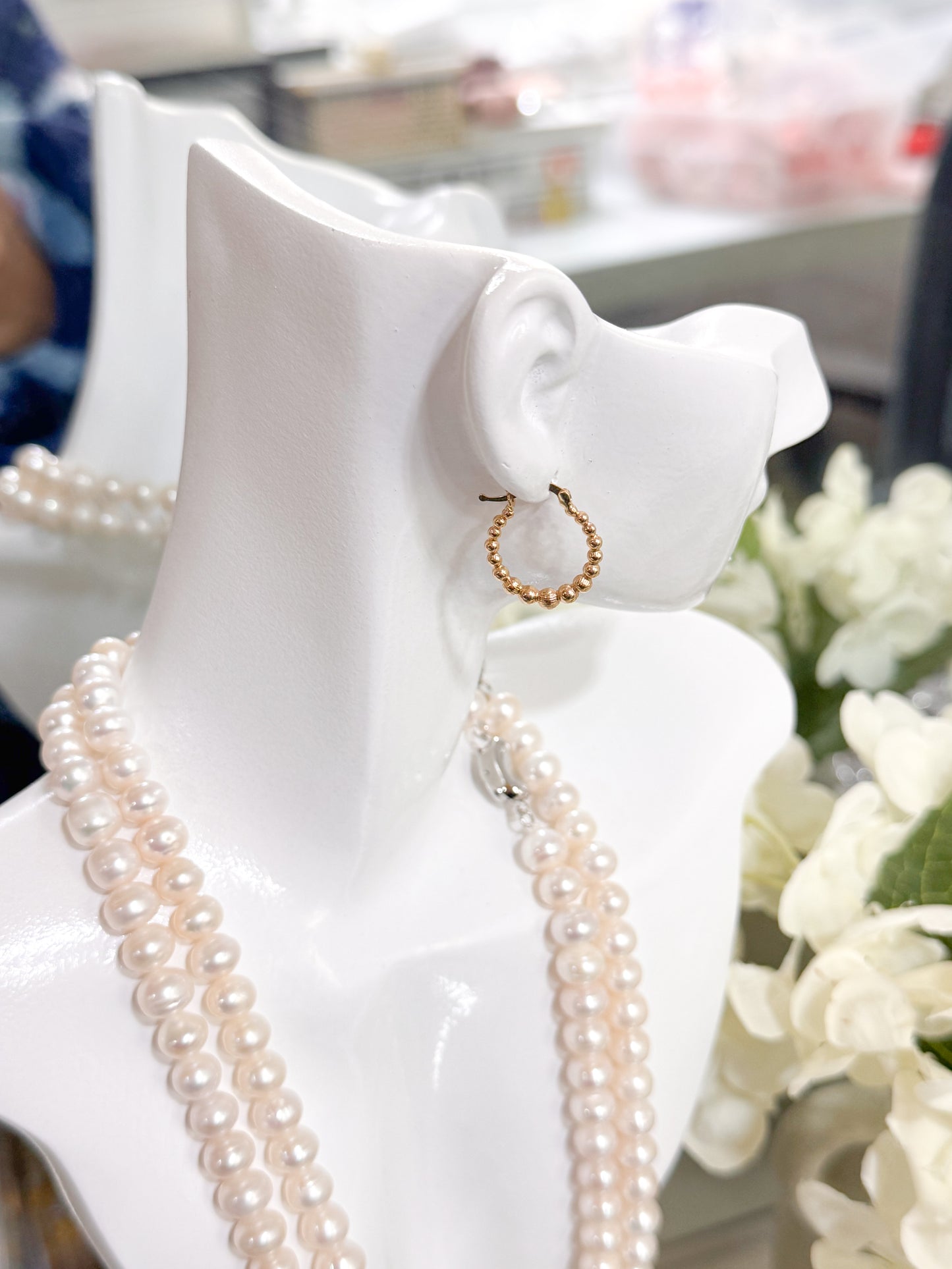 18K Gold Small Bubble Hoop Earrings