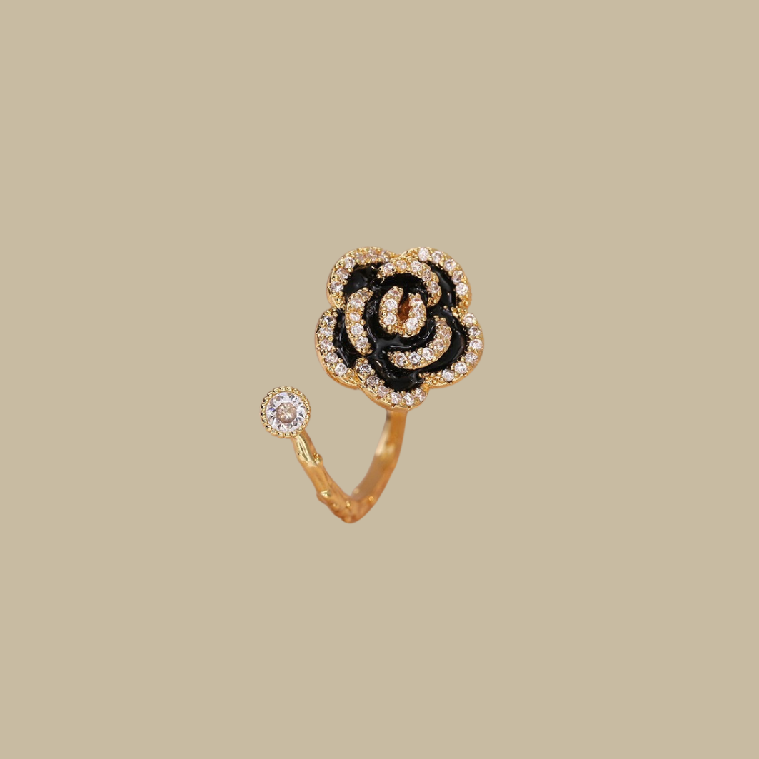 Black Rose Ring ( Free Size )