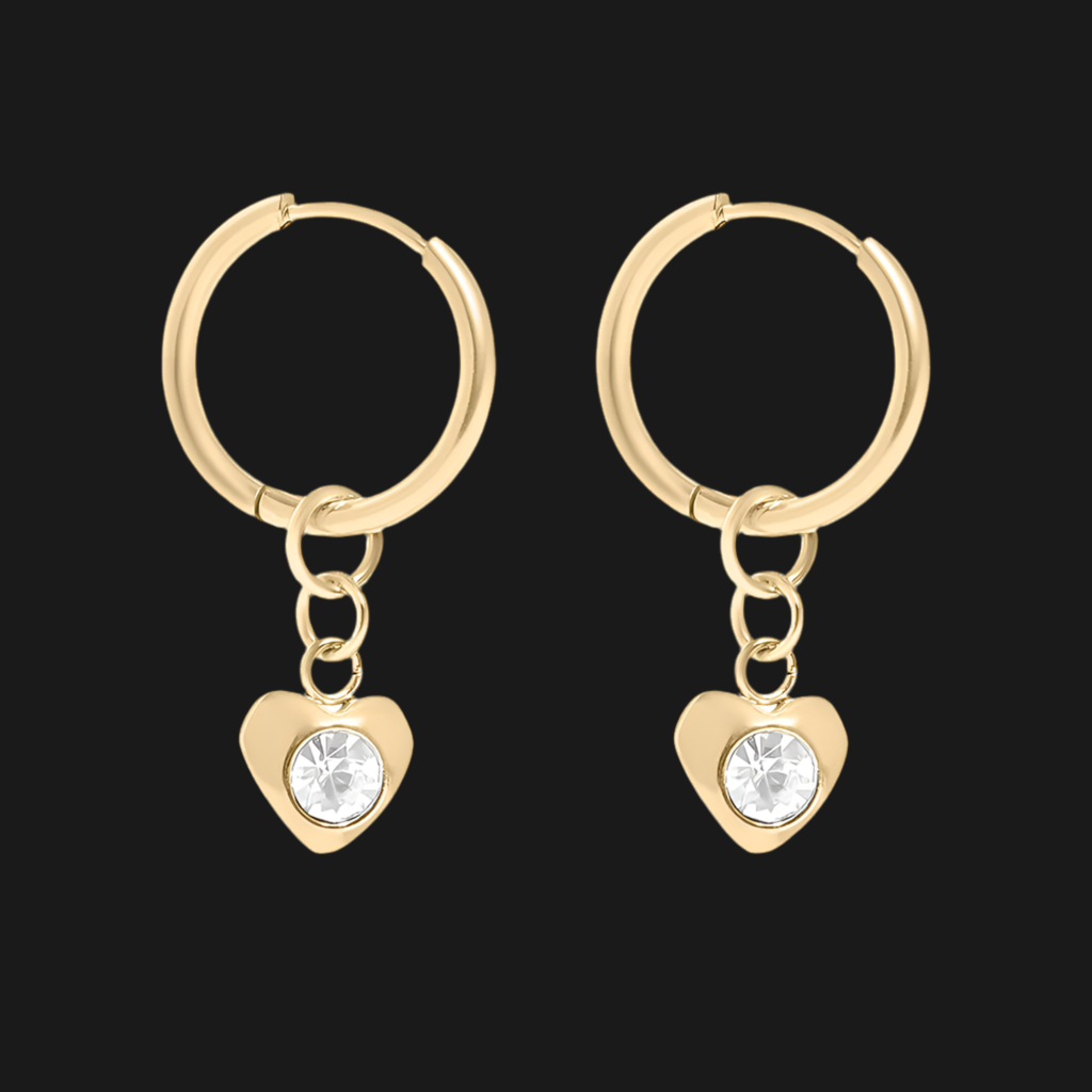 Crystal Heartbeats Huggie Earrings
