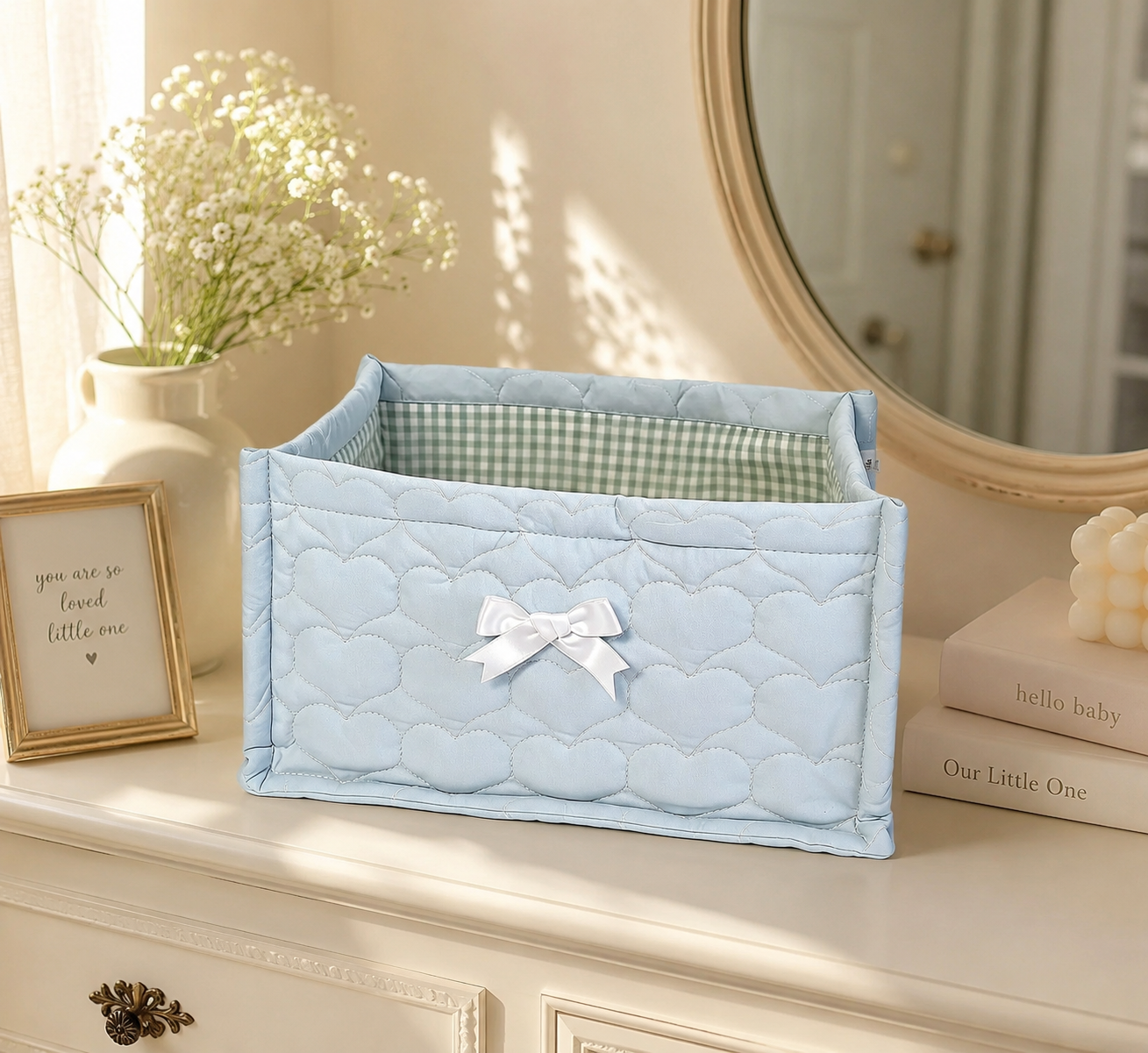 Cloud Hearts Basket Storage Basket