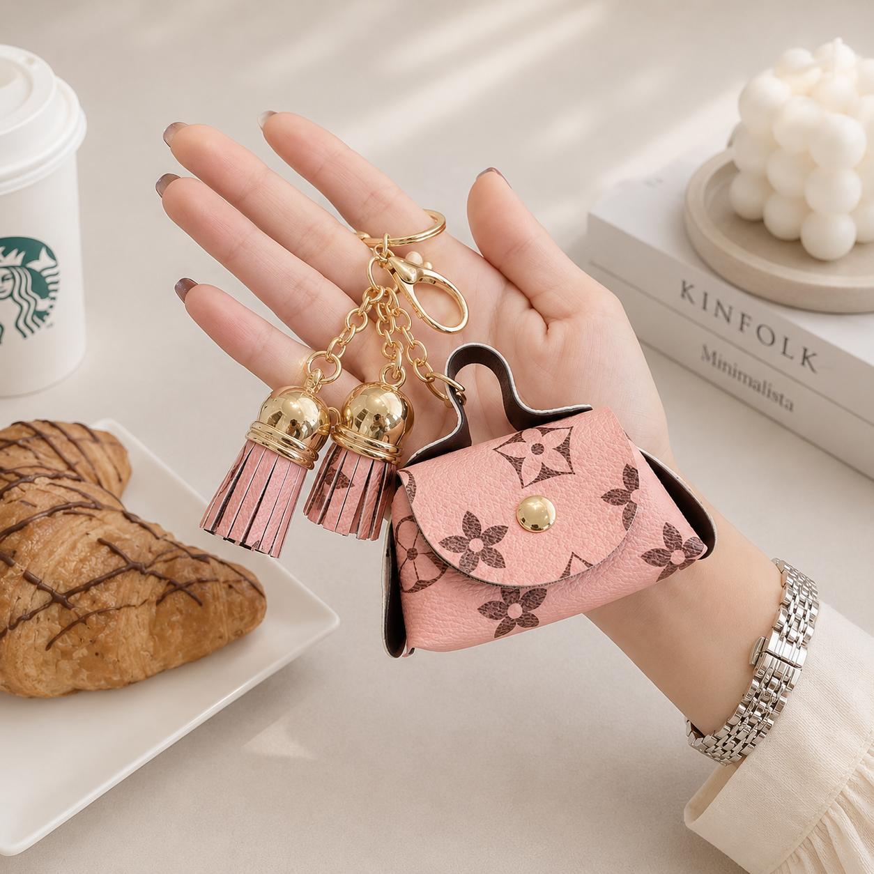Mini Flower Bag Charm Keychain