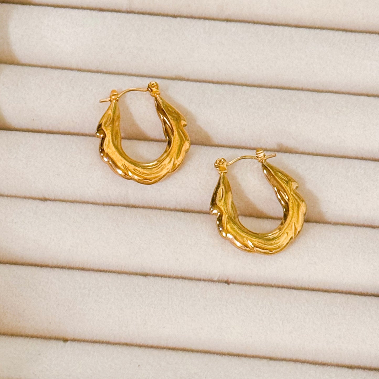Misty Hoops Earrings ( Non-Tarnish ) | B-254