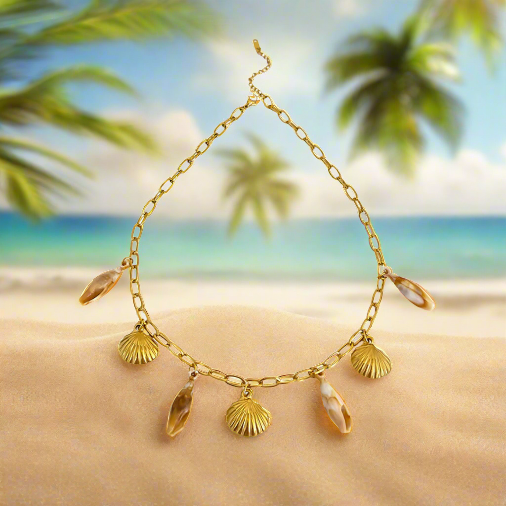 Siren's Shell Necklace - Tarnished Resistant
